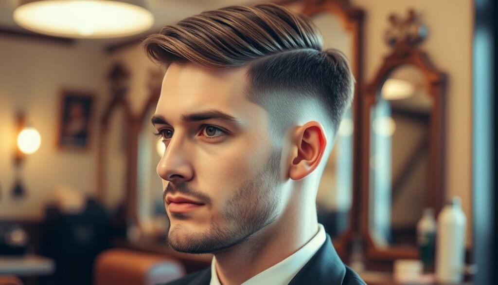 classic side part hairstyle